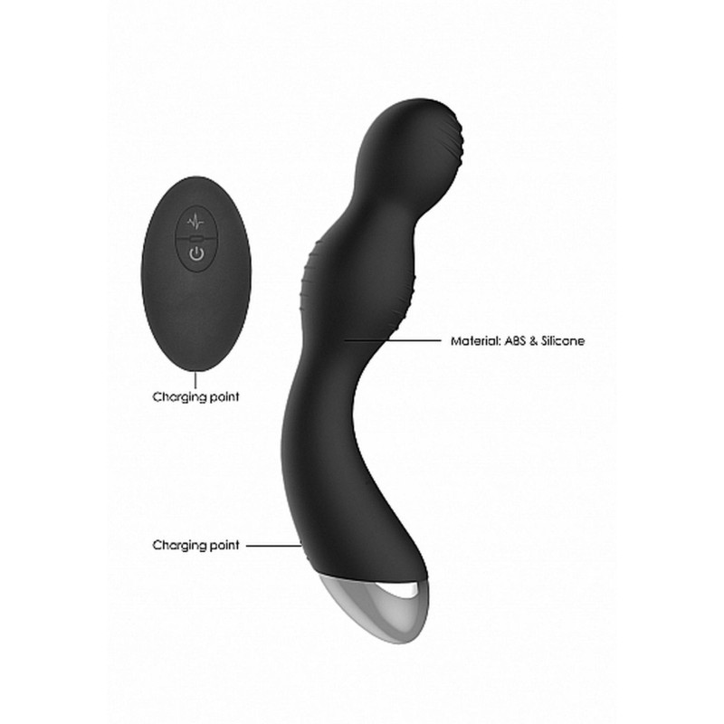 Remote Controlled E-Stim & Vibrating G/P-Spot Vibrator - Black